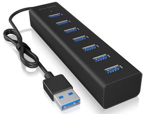 Adapteris ICY Box IB-HUB1700-U3, juoda