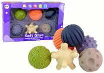 Sensorinis kamuoliukas, formos ir spalvos Lean Toys, įvairių spalvų, 6 vnt.