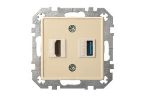 HDMI ir USB lizdas Liregus Epsilon, smėlio sp.