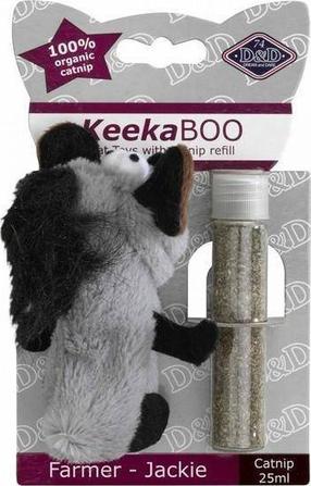 Игрушка для кошек с кошачьей травой D&D Farmer Jackie, черный цв./серый цв., 10 см