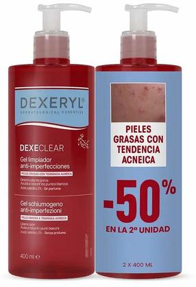 Attīroša sejas želeja, komplekts Dexeryl Dexeclear Anti-Blemish, 400 ml, 2 gab.