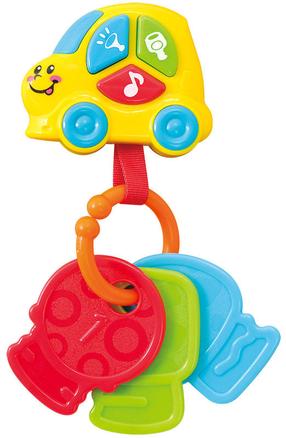 Lavinimo žaislas, su garsu PlayGo Infant & Toddler Key Chain, 2.5 cm, įvairių spalvų