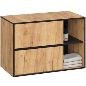 Pakabinama vonios spintelė Akord Vami, ruda sp./juoda sp., 45.5 cm x 90 cm x 60 cm