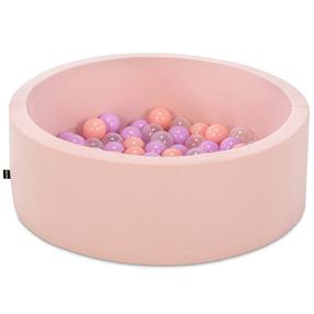 Baseinas su kamuoliukais Kalune Design Bubble Pops, ⌀ 7 cm, skaidri sp./rožinė sp.