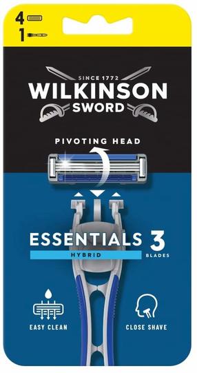 Skustuvas, rinkinys Wilkinson Sword Essentials 3 Hybrid, 4 vnt