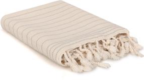  Paplūdimio rankšluostis Foutastic Capri 192DCH1591, kreminė sp./pilka sp., 185 cm x 90 cm