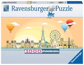 Puzle Ravensburger Panoramic Paris 17393, 37.5 cm x 98 cm, 1000 gab., daudzkrāsaina