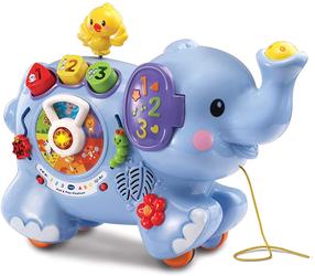 Žaislinis gyvūnas VTech Pull & Play Elephant 80-505803, 50 cm, įvairių spalvų
