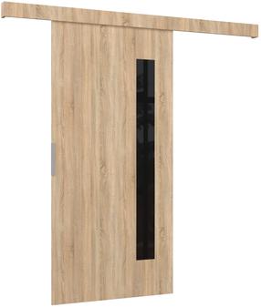 Durvis Gela, bīdāmām iekšdurvīm, 205 cm, melns krās./sonoma ozola krās.
