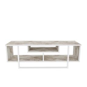 TV staliukas Kalune Design Asal 120, balta sp./ruda sp./smėlio sp., 35.2 cm x 120 cm x 40.2 cm