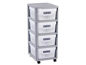 Vannitoa riiul ratastel Curver Storage Rack On Wheels, valge v./hall v.