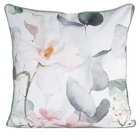 Dekoratyvinės pagalvėlės užvalkalas Juliet, balta sp./žalia sp./rožinė sp., 60 cm x 60 cm