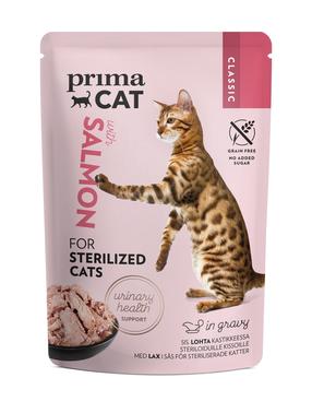 Šlapias kačių maistas Prima Cat Sterilised Salmon, 0.085 kg