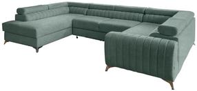 Kampinė sofa Louis Poco 100, žalia sp., kairinė, 202 x 347 cm x 92 cm