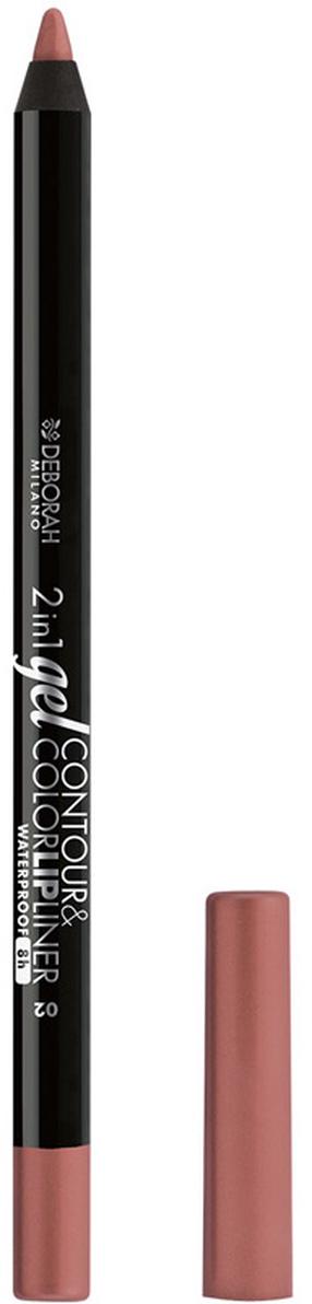 Lūpu zīmulis Deborah Milano 2in1 Gel Contour&Color, 1.3 g, 02 nude brown