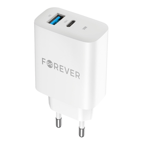 Зарядное устройство для телефона Forever TC-07, USB Type C/USB Type A, белый цв., 60 Вт