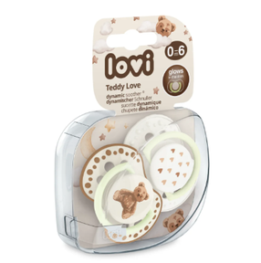 Набор пустышек Lovi Dynamic Teddy Love, 0 мес., коричневый цв.