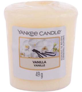 Svece, aromātiskā Yankee Candle Vanilla, 15 h, 49 g, balta krās.