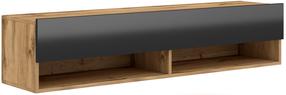 TV galds Derby, caurspīdīga krās./brūna krās./melna krās., 32.8 cm x 140 cm x 31 cm
