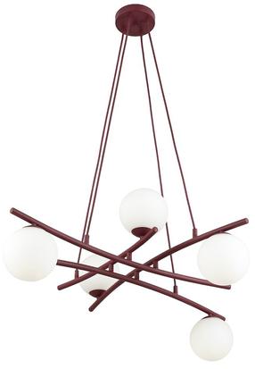 Lampa griesti Emibig Essa 1799/5, E14, 5 x 10 W, balta krās. / sarkana krās.