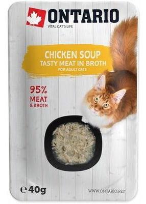 Šlapias kačių maistas Ontario Tasty Meat In Broth Chicken Soup, vištiena, 0.04 kg