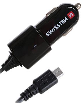 Auto laadija Swissten, Micro USB, must v.