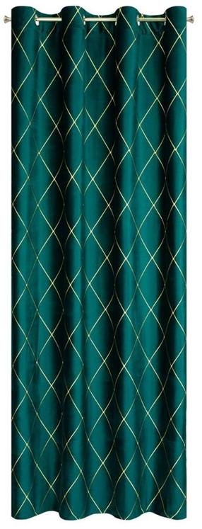 Naktinė užuolaida ZKFI-05, aukso sp./tamsi turkio sp., 140 cm x 250 cm