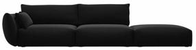 Sofa, dešinės pusės Cosmopolitan Design Matera Velvet Salvador 19, juoda sp., 110 x 264 cm x 85 cm