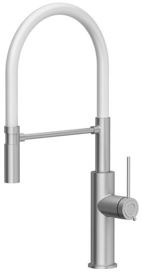 Кухонный смеситель Quadron Gemma Q Line, белый цв./сталь цв.