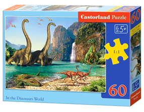 Пазл Castorland In the Dinosaurs World, 23 см x 32 см, 60 шт., коричневый цв./зеленый цв.