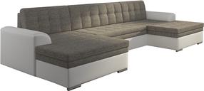 Kampinė sofa Vento Berlin 01, Soft 17, balta sp./pilka sp., 165 x 355 cm x 80 cm