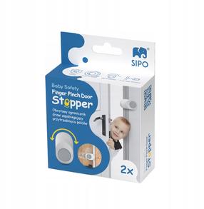 Durvju blokators Sipo SBS-D10, 7 cm x 5 cm, balta krās., 2 gab.