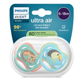 Knupīšu komplekts Philips Avent Ultra Air Animals, 6+ mēn., zila krās./zaļa krās.