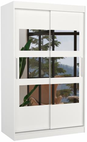 Riidekapp ADRK Kolorado, valge v., 58 cm x 120 cm x 200 cm, peegliga