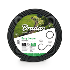 Dobes apmale Bradas Easy Border, 1000 cm x 4 cm, melna krās.