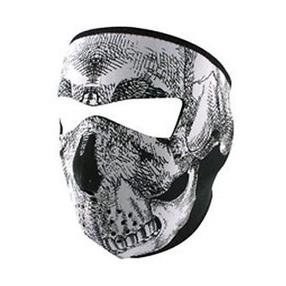 Maska motobraucēja Zanheadgear Skull Full, balta krās./melna krās.