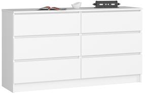 Komoda Akord K140, balta sp., 77 cm x 138.4 cm x 40 cm