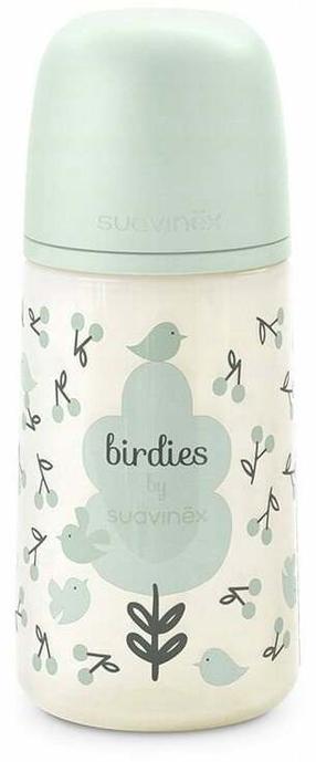 Kūdikių buteliukas Suavinex Birdies, 270 ml, 3 mėn., žalia sp.
