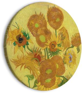 Apvali reprodukcija ant drobės Artgeist Sunflowers (Vincent van Gogh), 80 cm x 80 cm