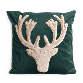 Kalėdinis dekoratyvinės pagalvėlės užvalkalas Homla Vintec 866215, smėlio/žalia, 45 cm x 45 cm