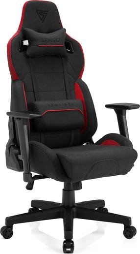 Игровой стул SENSE7 Sentinel 8148251, 72 x 57 x 120 - 128 см, черный цв./красный цв.
