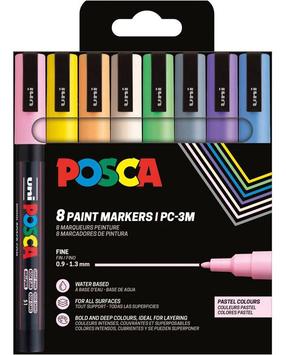 Universaalne markerite komplekt Posca PC-1MR, ühepoolsed, mitmevärviline, 8 tk