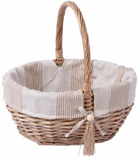 Krepšelis Home4you Willi Stripe 61050, medvilnė/gluosnis, 33 cm x 25 cm, rusva sp.
