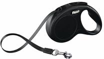 Automatinis pavadėlis Flexi New Classic Tape, juoda sp., S 5m