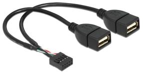 Laidas Delock PCI Express Power Cable 6pin / 2 x 8pin PCI Express 6 pin female, PCI Express 8 pin male x 2, 0.2 m, balta sp.