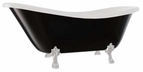 Vonia, laisvai pastatoma Besco Otylia B&W, 170 cm x 77 cm x 68.5 cm, ovalas, balta sp./juoda sp.