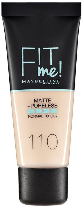 Skystas makiažo pagrindas Maybelline Fit Me Matte + Poreless, smėlio sp., 110 porcelain, 30 ml