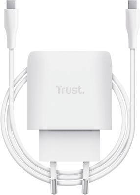 Telefona lādētājs Trust Maxo GaN 25522, USB Type-C, 8.3 cm, balta krās., 45 W