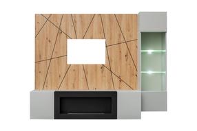 Sekcija ASM Xari G-K, pilka sp./artisan oak sp., 200 cm x 40 cm x 158 cm