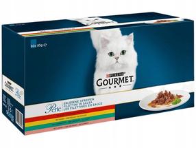 Mitrā kaķu barība Purina DLZPUIKMK0056, liellopa gaļa/truša gaļa/vistas gaļa, 0.085 kg x 60 gab.